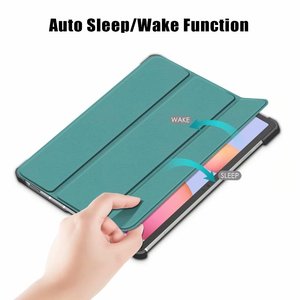 Étui pour tablette en cuir ultra fin à trois volets pour Samsung <span class=keywords><strong>Galaxy</strong></span> <span class=keywords><strong>Tab</strong></span> <span class=keywords><strong>S7</strong></span> <span class=keywords><strong>Plus</strong></span> 12,4 pouces SM-T970/975 - Product Image 4