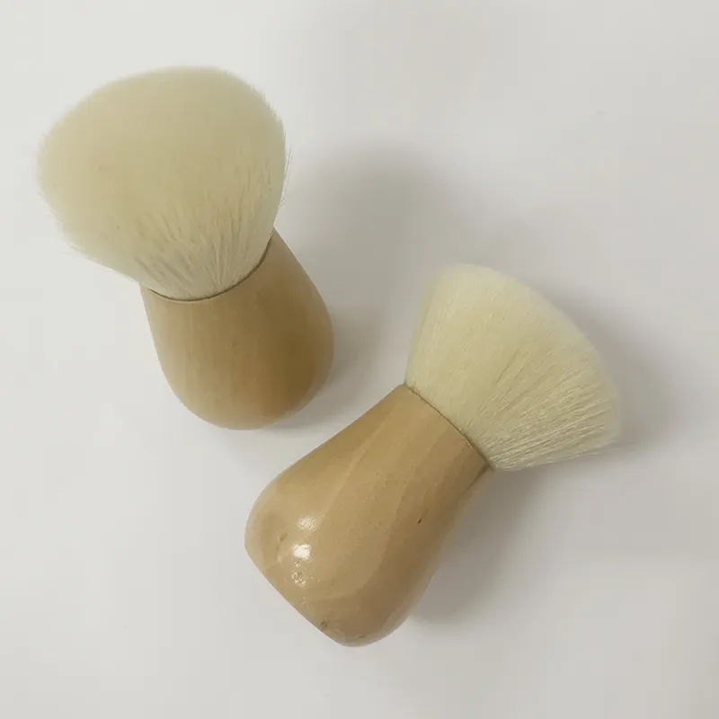 Custom Logo Professional Foundation Synthetic Kabuki Brushes With Short Wood Handle Makeup Tools