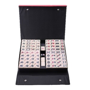 36mm <b>Melamine</b> Mahjong Tiles With Arabic Numbers And English Letters Large Medium Ivory <b>Set</b> With Leather Box - Product Image 5