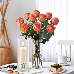 Vase de table moderne en verre transparent fait main, multi-tailles, pour ornements de bureau et décoration d'anniversaire - Product Image 4