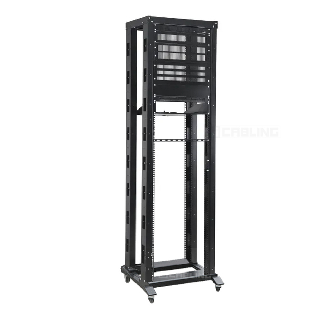 Geteknet OEM ODM 19 Inch Full Data Center Pole Mount Network Rack 4 Pole SPCC 42unit 4 Post Server 42 U Open Network Rack
