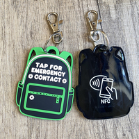 Llavero NFC Personalizado con Contacto de Emergencia para Niños, Etiqueta de Identificación de Seguridad para Mochila Escolar, Etiqueta con Información Médica para Padres, Llamada Telefónica