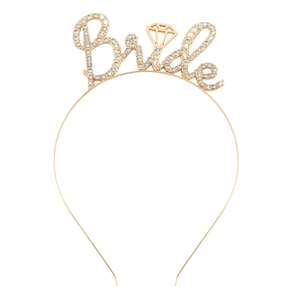 Diadème en alliage or rose pour mariée, décorations de fête de bachelorette, diadème de mariée à venir, bandeau de mariée pour mariées et fêtes - Product Image 1