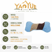 Jouet à mâcher en peluche couineur en forme d'os en polaire de maïs pour chiens et chats, coussin molaire pour le nettoyage des dents, classique et populaire