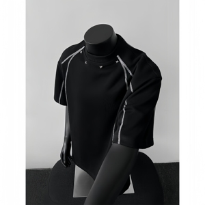<span class=keywords><strong>T</strong></span>-<span class=keywords><strong>shirt</strong></span> à manches courtes 100 % coton, coupe américaine, style streetwear décontracté, épaules dénudées, raglan, coloré, à volants, motif personnalisé - Product Image 3