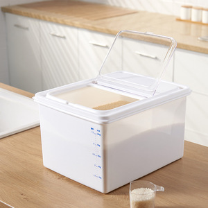 Rice Storage <b>Container</b> Rectangle Flip Top Lid Insect Proof Kitchen Use 7.5L Capacity - Product Image 1