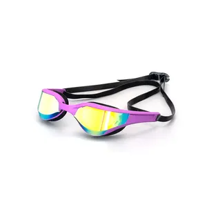 LOGO personnalisé Lunettes de natation miroir pour adultes Protection des yeux anti-buée pour la course