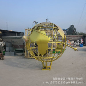 Sculpture de globe en acier inoxydable, ronde, moderne, abstraite, décorative, décoration de jardin extérieur JH08 - Product Image 4