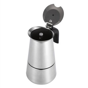 Machine à expresso en acier inoxydable, <span class=keywords><strong>cafetière</strong></span> expresso de <span class=keywords><strong>grande</strong></span> <span class=keywords><strong>capacité</strong></span>, pot moka épaissi en acier inoxydable avec couvercle - Product Image 3