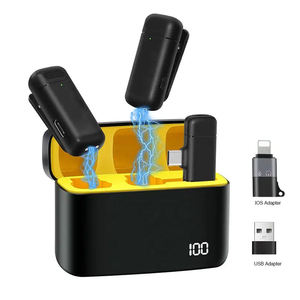 K6 Live Dual Wireless Clip Lavalier Bee <span class=keywords><strong>Lavier</strong></span> Microphone 2.4Ghz Réduction de Bruit Omnidirectionnel USB Type-c pour Smartphone - Product Image 2