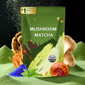 Café Matcha Bio Mélangé 100% avec Super Champignons Énergisants, Énergie Saine, Grains d'Arabica Instantanés, Extraits Végétaux et Champignons Reishi - Product Image 1