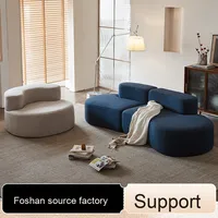 Fauteuil de canapé rond simple moderne en tissu Meubles à compression sous vide de conception simple pour appartement ou sous-sol