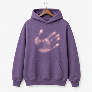 Sweat à capuche thermochromique à imprimé floral pour homme, qualité supérieure, sans cordon, coupe ample et oversize à épaules tombantes - Product Image 2