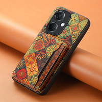 Étui portefeuille pour téléphone Denior avec motif floral en liège imprimé, 3 emplacements pour cartes et support, compatible avec les séries OPPO K11/Reno 10