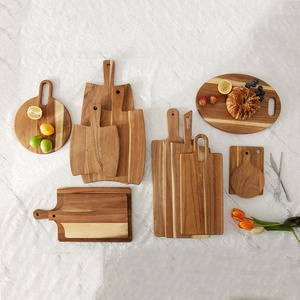 Planches <span class=keywords><strong>à</strong></span> <span class=keywords><strong>découper</strong></span> en <span class=keywords><strong>bois</strong></span> d'acacia de qualité supérieure, grain naturel, trou de suspension, écologiques, légères, épaisseur 2,0 cm, <span class=keywords><strong>pour</strong></span> charcuterie, fromage, fruits, pain - Product Image 4