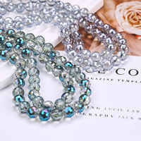 96 perles rondes facettées en verre cristal étincelant, perles en vrac pour la fabrication de bijoux DIY, fournitures pour bracelets