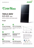 Panel Surya Silikon Monokristalin Tipe-N Tiger Neo Berkinerja Tinggi Jinko Solar 615W 635W 635W Dual Glass Bifacial