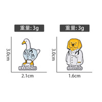 Broches pour cadeaux de mariage pour enfants, épingles en émail créatives, motif dessin animé animal, Docteur Chien, Docteur Canard