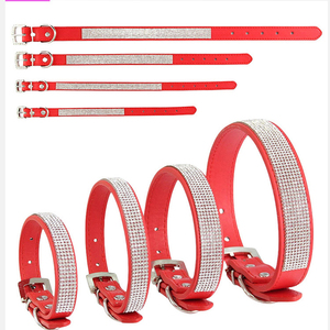 Collar de Perro o Gato de Cuero Suave Brillante y Deslumbrante con Pedrería, Collar de Cristal con Diamantes para Mascotas, Cachorros y Perros - Product Image 6