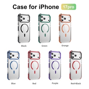 Coque de téléphone antichoc en TPU+PC, résistante aux empreintes digitales, magnétique, haute transparence, pour iPhone 15 16 17 Pro Max et Samsung - Product Image 1