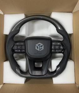 Volante de fibra de carbono con acabado <span class=keywords><strong>Piano</strong></span> Black o Hydro Dip para Toyota Land Cruiser Prado, conjunto de volante con grano de madera, de antiguo a nuevo. - Product Image 1