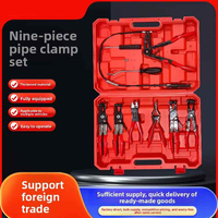 Jeu de pinces à collier de serrage professionnel 9 pièces pour réparation de conduites d'eau automobiles, kit d'outils robustes en acier au carbone pour tuyaux de carburant