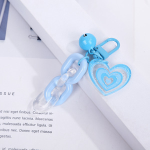 Nouveau porte-clés en acrylique en forme de cœur mignon, en plastique, idéal pour les cadeaux d'anniversaire pour filles, accessoires de voiture, pendentif de sac pour couples, porte-clés élégant - Product Image 4