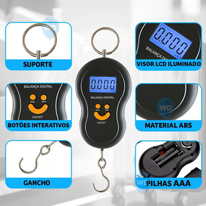 Changxie <span class=keywords><strong>3</strong></span> <span class=keywords><strong>unit</strong></span>és écran LCD balance à bagages 50kg bagages numérique valise à main balance de pêche avec fonction de suspension - Product Image 3