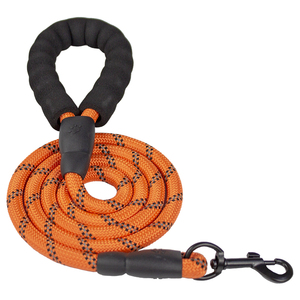 Reflective Stitching Solid Nylon Round Rope Dog Walking <b>Lead</b> Comfort Puppy <b>Training</b> Pet Traction Rope For Large Medium Small Dog - Product Image 2
