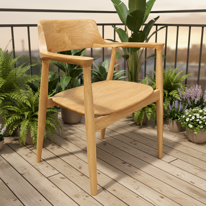 Chaise de salon ergonomique en teck de style mid-century, faite à la main - Robuste et élégante pour la maison, l'appartement, l'hôtel et l'extérieur - Product Image 6