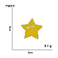 Fait à la main perlé perle cristal strass Patch mignon dessin animé coudre sur lune étoile arc-en-ciel glace feuille arc applique patchs pour sac