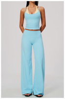 Nouvel ensemble de yoga et d'entraînement 2 pièces pour femme 2026 – Débardeur color block et pantalon taille haute à jambes larges, respirant et à séchage rapide pour la gym