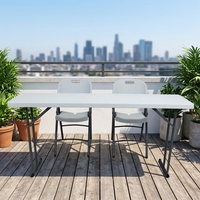 Table pliante rectangulaire en plastique de 183 cm, légère et portable, idéale pour les réceptions de mariage et les événements buffet