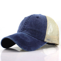 Gorra de Camionero Unisex de Buena Calidad, Color Naranja, 6 Paneles, Estilo Vintage Lavado, 100% Algodón, Parte Trasera de Malla