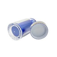 Flacons à capsules de 100 ml bleus en PS de qualité médicale avec bouchon à vis et récipient intérieur, personnalisables par sérigraphie, vides pour pilules