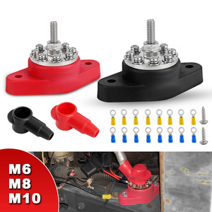 CNSPEED Screw Terminal Block M6 M8 M10 Red Black For RV <b>Yacht</b> Boat Wiring Studs Busbar Assembly - Product Image 2