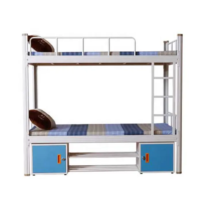 سرير حديد شقة سرير <span class=keywords><strong>النوم</strong></span> المعادن أنبوب فولاذي أثاث سرير مع تخزين