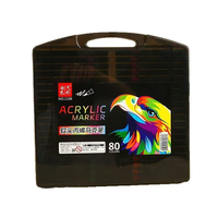 Petite Boîte Noire Marqueurs Acrylique Crayons Aquarelle Souple Papier Opaque Crayons de Couleur Empilables Art Spécial Papeterie Vente en Gros