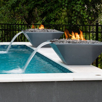 Fontaine d'eau moderne en acier inoxydable 304 Water Faery, nouveau design, cascade de feu pour jardin, piscine, décoration extérieure