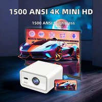 Projecteur vidéo portable Cubelite MINI 1080P WiFi avec télécommande, 1500 ANSI, Full HD, compatible 4K, LED, Android 12, Pico, autofocus