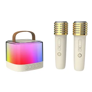 מנורה צבעונית נייד מיני רמקול תיבת נגינה רמקול בלוטות' עם מיקרופון קריוקי דיבורית BT רמקול אלחוטי