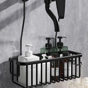 Estantes de Baño Modernos de Doble Nivel de Acero Inoxidable, Montaje en Pared sin Perforaciones, Almacenamiento para Inodoro y Ducha con Cestas Colgantes - Product Image 3