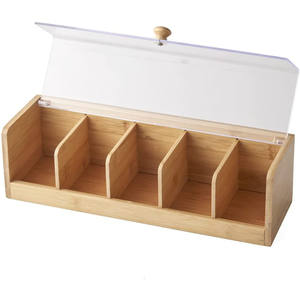 대나무 차 상자 5 구획 차 가슴 주최자 - Product Image 2