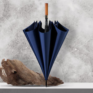 Parapluie de golf à manche droit 8K, logo personnalisé, taille, couleur, coupe-vent, pliable, minimaliste, fibre 190T, semi-automatique, 120 cm - Product Image 4