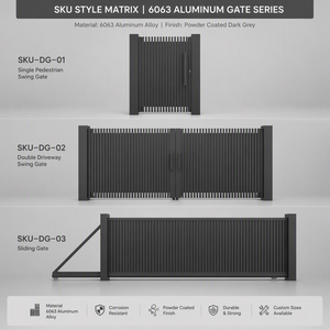 Portail coulissant industriel robuste en aluminium avec commande intelligente, alliage 6063 gris <span class=keywords><strong>anthracite</strong></span>, idéal pour les zones côtières - Product Image 4