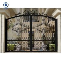 Portail double en fer forgé Prima, porte de jardin décorative avec pointe en fer forgé pour cour et propriété