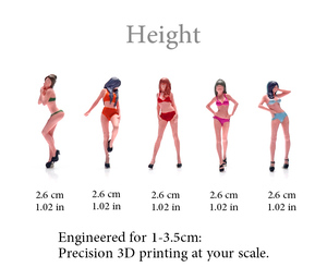 IOTA 5pcs Set 2.6cm <strong>Bikini</strong> Volume2 Custom Plastic Resin Vinyl Action Figures New Condition <strong>Anime</strong> 3D Toy - Product Image 2