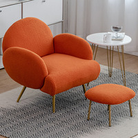 Mode Design incurvé tissu confortable salon Chaise longue café Restaurant canapé chaise lecture canapé chaise