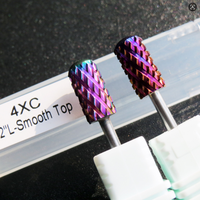 Fraise à ongles en carbure de tungstène 4XC 5XC 3/32, grande fraise cylindrique, outil de manucure pour le retrait de la poudre à immersion