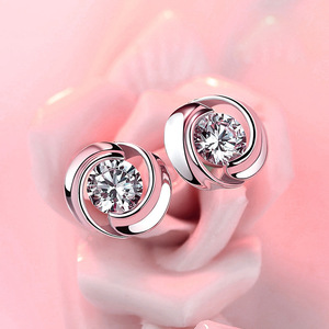 Orecchini a Perno a Forma di Girandola con Cristalli per Donne, Stile Rotante, Accessori Moda Quotidiana - Product Image 2